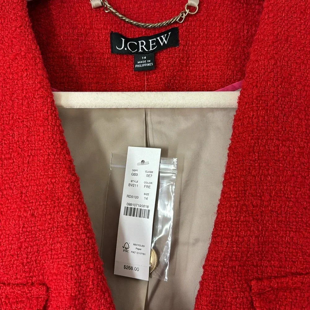 J.Crew V-neck lady jacket in maritime tweed BV211